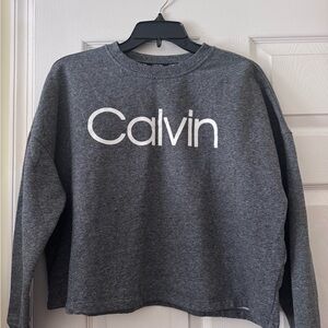 Calvin Klein Charcoal Cropped Sweatshirt